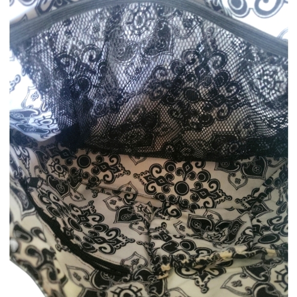 Trend Lab Black and White Floral Baby Diaper Bag Utility Set With Bottle Bag - Picture 9 of 11